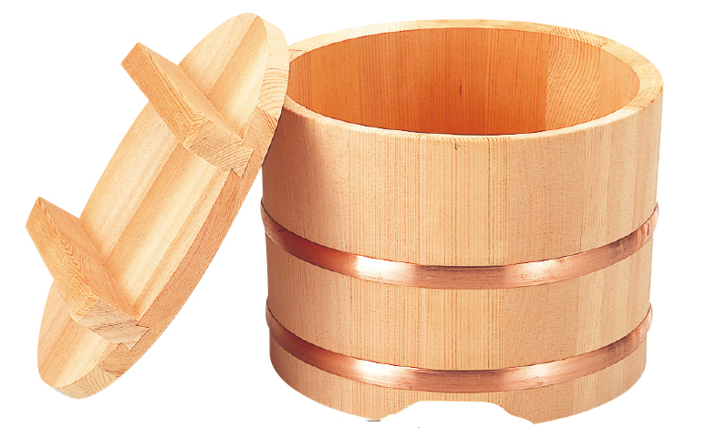 木製飯器江戸びつ５寸(1.5合)150φx120