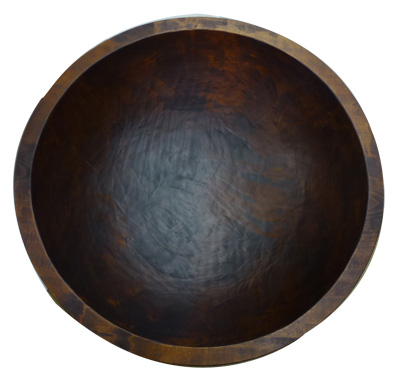 木製栃手彫木鉢２尺３寸x7.3Hすり漆