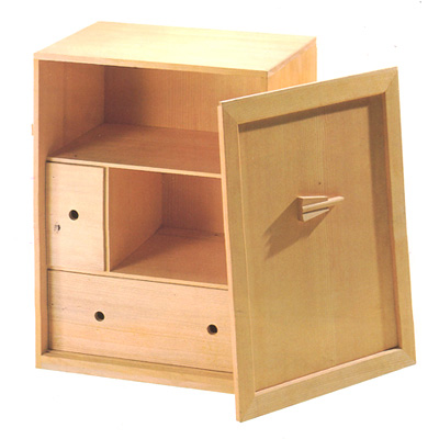 茶懐石(茶道具)一式用木製白木収納箱