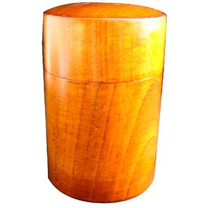 木製欅茶筒(大)すり漆塗